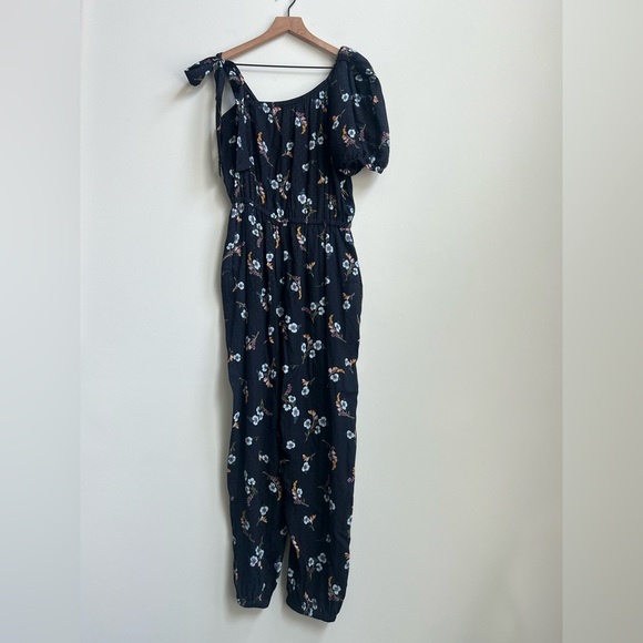 Rebecca Taylor Natalie Jumpsuit Silk One Shoulder Blue Floral Coquette feminine - Picture 6 of 16